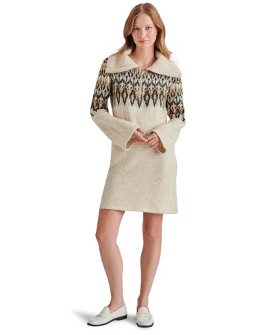 Steve Madden Women's Essa Half-zip Sweater Dress In Black Multi