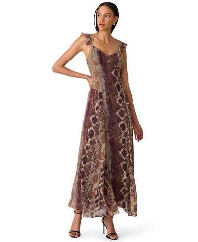 Steve Madden Estela Ruffled Strap Maxi Dress In Brown