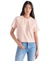 Steve Madden Ezra Faux Leather Top In Ash Rose