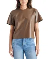 Steve Madden Women's Ezra Faux Leather Top In Coco