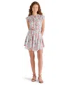 Steve Madden Women's Faith Cap-sleeve Button-front Dress In Iris Blue