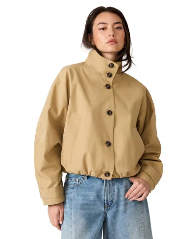 Steve Madden Fayden Stand Collar Jacket In Brown