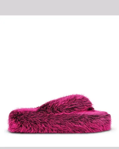 Steve Madden Women's Fizzy Faux Fur Flip Flops In Multi