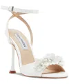 Steve Madden Women's Floral Two-piece Stiletto Dress Sandals In White Patent