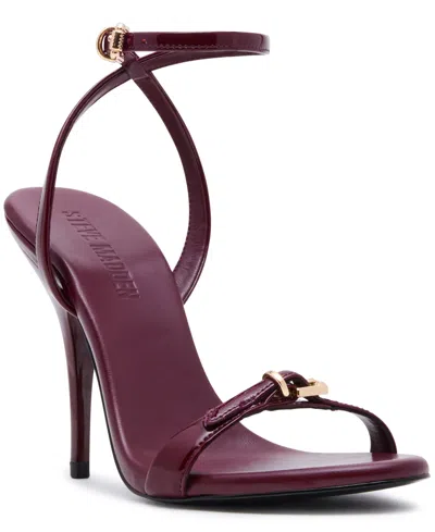 Steve Madden Women's Foxx Two-piece Stiletto Dress Sandals In Burgundy