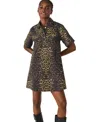 Steve Madden Freddy Leopard Print Denim Shirtdress In Multi