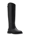 Steve Madden Gaige Womens Laceless Leather Knee-high Boots In Black Leather