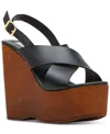 Steve Madden Galaxy Platform Wedge Sandal In Black