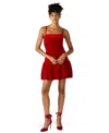 Steve Madden Women's Giovanna Bubble Sleeveless Mini Dress In Red