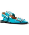 Steve Madden Graya Slingback Pointy Toe Flat In Turqoise Patent