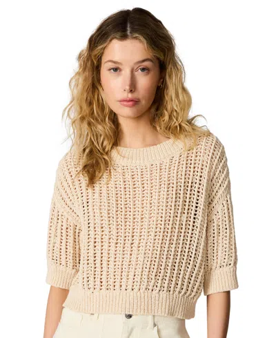 Steve Madden Women's Greata Crewneck Crop Sweater In Neutral