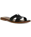 Steve Madden Hadyn Womens Leather Open Toe Slide Sandals In Black