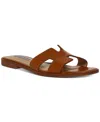 Steve Madden Hadyn Womens Leather Open Toe Slide Sandals In Cognac