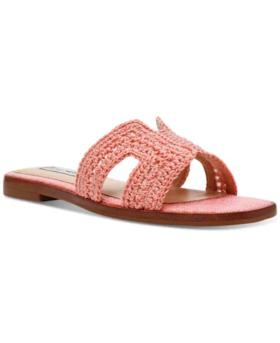 Steve Madden Women's Hadyn Slide Sandals In Coral Crochet