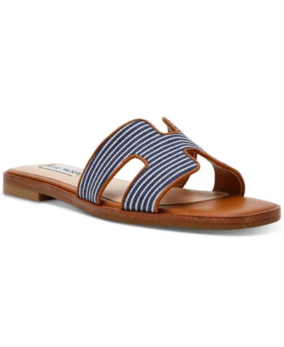 Steve Madden Women's Hadyn Slide Sandals In Navy Stripped