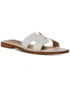 Steve Madden Hadyn Womens Leather Open Toe Slide Sandals In White