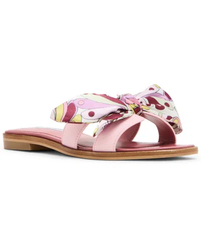 Steve Madden Women's Hadyn-scarf Slip-on Slide Sandals In Pink