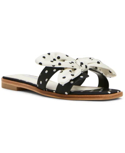 Steve Madden Women's Hadyn-scarf Slip-on Slide Sandals In Black