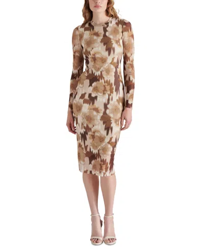 Steve Madden Women's Hailee Long-sleeve Bodycon Dress In Chestnut