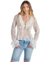 Steve Madden Hamptons Ruffle Lace Top In Antique