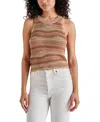 Steve Madden Hannah Striped Crochet Sleeveless Sweater In Mushroom
