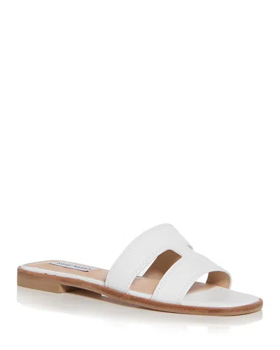 Steve Madden Hazel Slide Sandal In White Leather