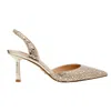 Steve Madden Womens  Verged Pointed-toe Diamante-embellished Heels In Gold