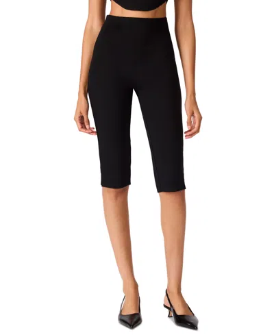 Steve Madden Women's High-rise Teri Knit Capris In Black