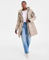 Steve Madden Women's Hooded Puffer Utility Coat In Gray