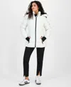 Steve Madden Women's Hooded Zip-front Puffer Coat In White