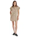Steve Madden Ilara Leopard Spot Denim Mini Shirtdress In Desert Sand