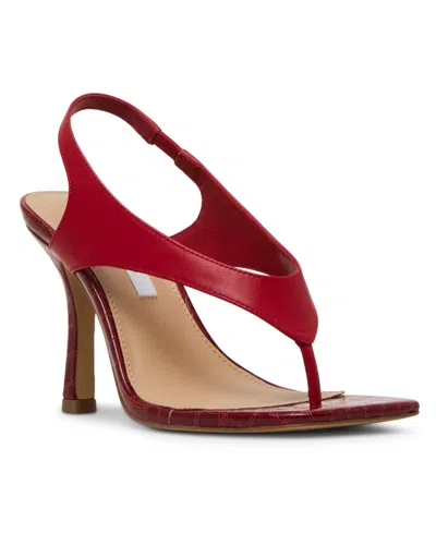 Steve Madden Women's Improv Thong High-heel Dress Sandals In Red