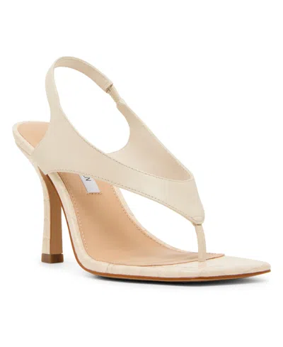 Steve Madden Women's Improv Thong High-heel Dress Sandals In White