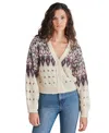 Steve Madden Irisa Fair Isle Cardigan In Cream