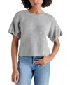Steve Madden Jadey Short Sleeve Sweater In Heather Grey