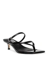 Steve Madden Jessa Kitten Heel Flip Flop In Black Leather