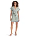 Steve Madden Joelle Belted Denim Minidress In Stone Blue