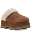 Steve Madden Juney Chestnut Suede Leather Platform Mule Slides In Chestnut Suede