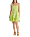 Steve Madden Kahina Smocked Tiered Cotton Sundress In Golden Lime