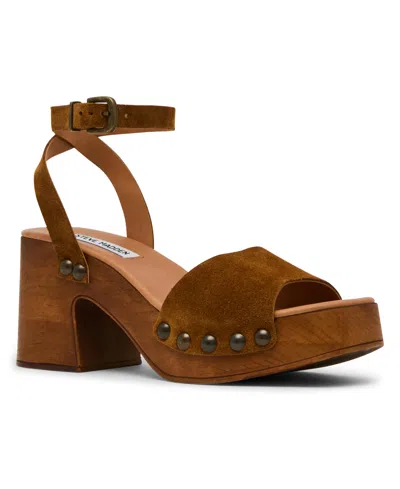 Steve Madden Women's Karsin Wooden Platform Sandals In Brown