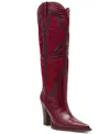 Steve Madden Women's Kaz Knee-high High-heel Western Cowboy Boots In Burgundy