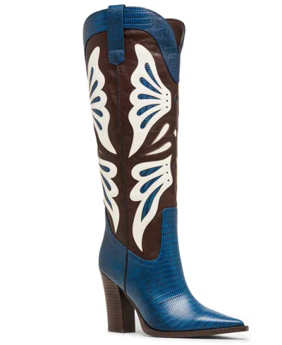 Steve Madden Women's Kaz Knee-high High-heel Western Cowboy Boots In Multi