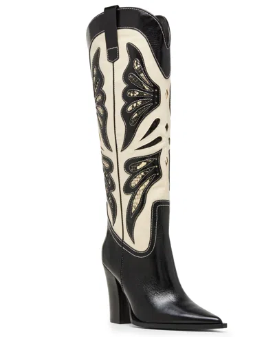 Steve Madden Women's Kaz Knee-high High-heel Western Cowboy Boots In Multi