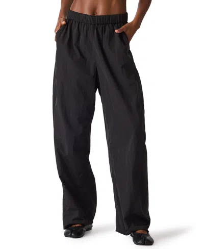Steve Madden Women's Khoda Mid-rise Barrel Track Pants In Black