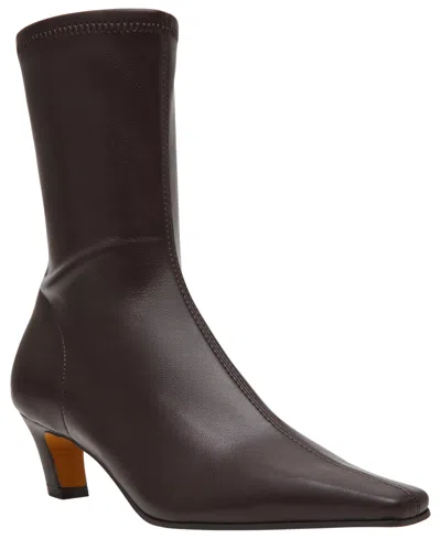 Steve Madden Women's Kimmens Kitten Heel Sock Booties In Espresso