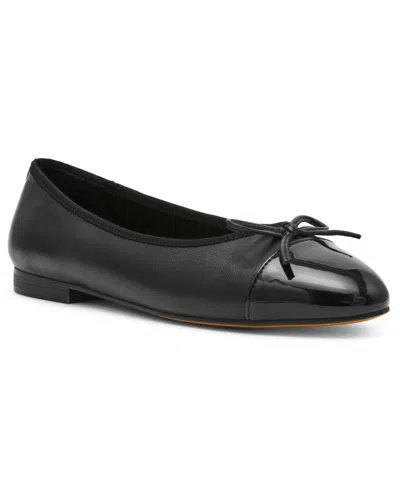 Steve Madden Women's Kit Cap-toe Leather Ballet Flats In Black