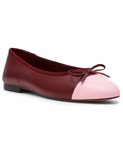 Steve Madden Women's Kit Cap-toe Leather Ballet Flats In Burgundy