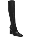 Steve Madden Womens Block Heel Man Made Knee-high Boots In Black