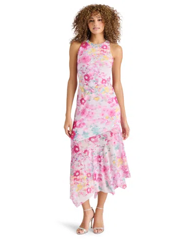 Steve Madden Women's Lanetta Asymmetric-hem Maxi Dress In Pink Hydrangea