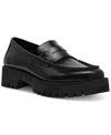 Steve Madden Women's Langsten Lug-sole Tailored Loafers In Black